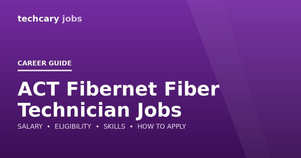 ACT Fibernet Fiber Technician Jobs in India 2026