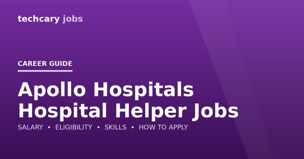 Apollo Hospitals Hospital Helper Jobs in India 2026
