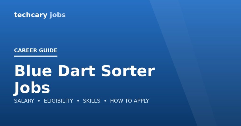 Blue Dart Sorter Jobs in India 2026 Blue Dart Sorter Jobs in India 2026