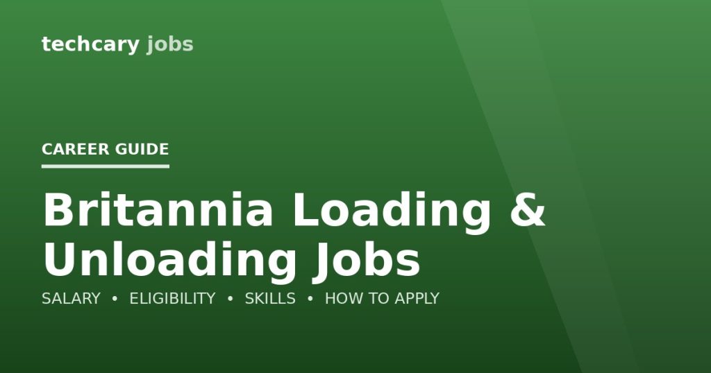 Britannia Loading & Unloading Jobs in India 2026