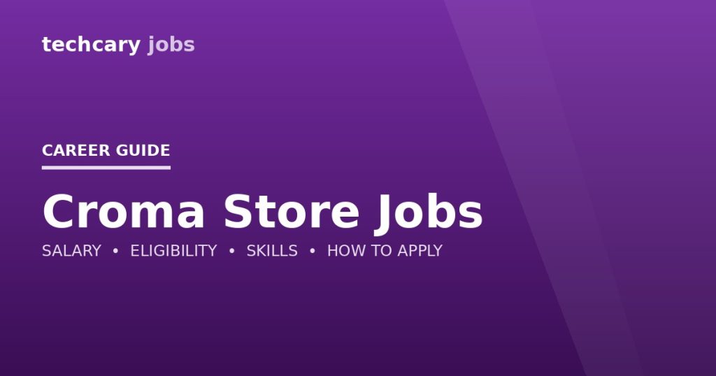 Croma Store Jobs in India 2026 Croma Store Jobs in India 2026