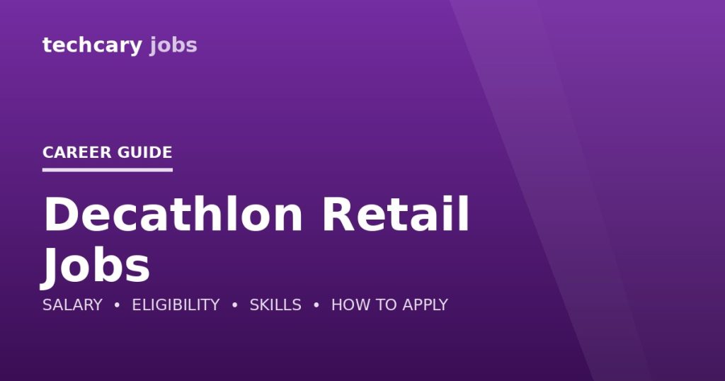 Decathlon Retail Jobs in India 2026 Decathlon Retail Jobs in India 2026