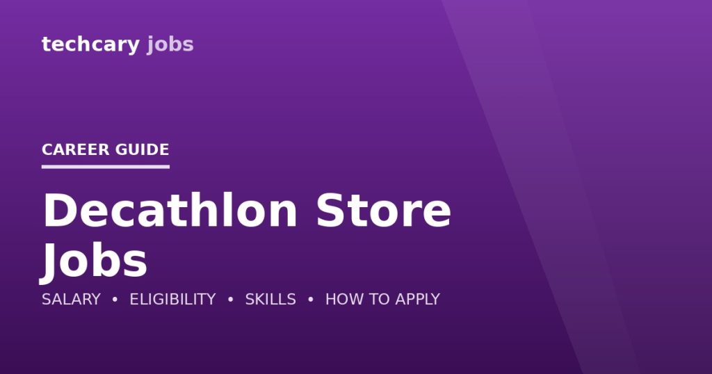 Decathlon Store Jobs in India 2026