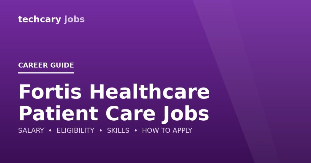 Fortis Healthcare Patient Care Jobs in India 2026