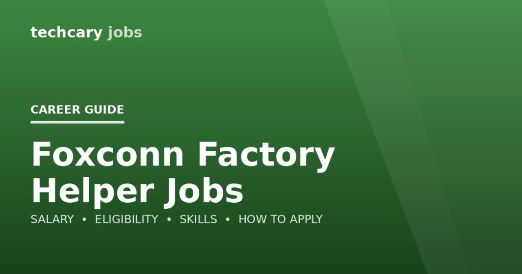 Foxconn Factory Helper Jobs in India 2026 Foxconn Factory Helper Jobs in India 2026