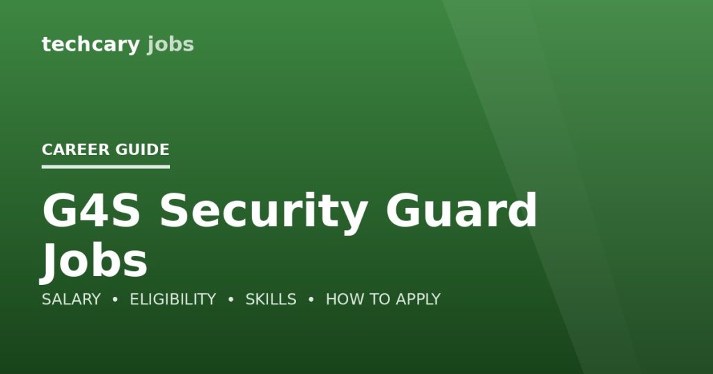 G4S Security Guard Jobs in India 2026 G4S Security Guard Jobs in India 2026