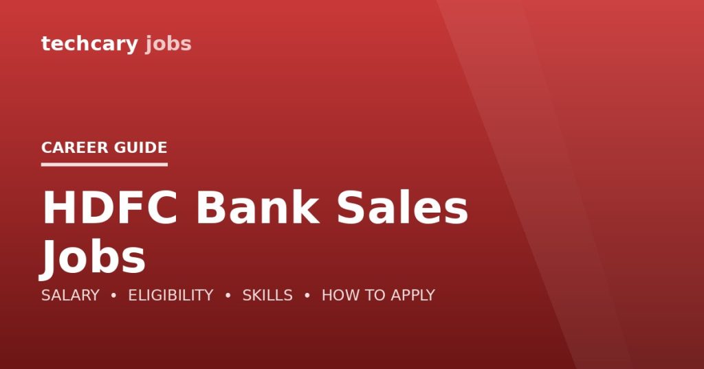 HDFC Bank Sales Jobs in India 2026 HDFC Bank Sales Jobs in India 2026