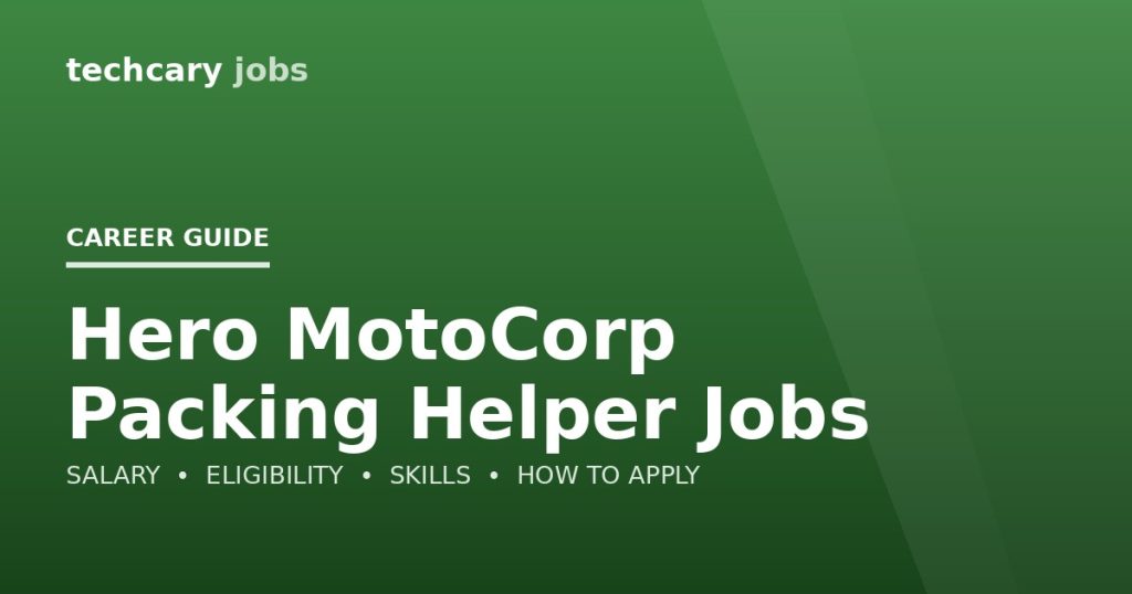 Hero MotoCorp Packing Helper Jobs in India 2026