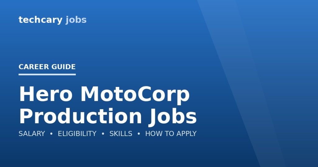 Hero MotoCorp Production Jobs in India 2026 Hero MotoCorp Production Jobs in India 2026