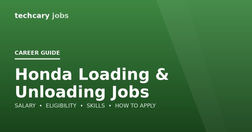 Honda Loading & Unloading Jobs in India 2026 Honda Loading & Unloading Jobs in India 2026