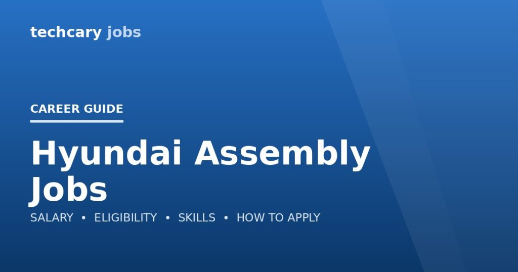 Hyundai Assembly Jobs in India 2026 Hyundai Assembly Jobs in India 2026