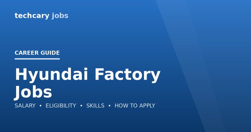 Hyundai Factory Jobs in India 2026