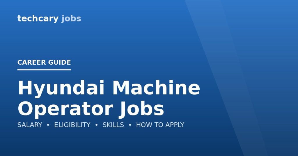 Hyundai Machine Operator Jobs in India 2026