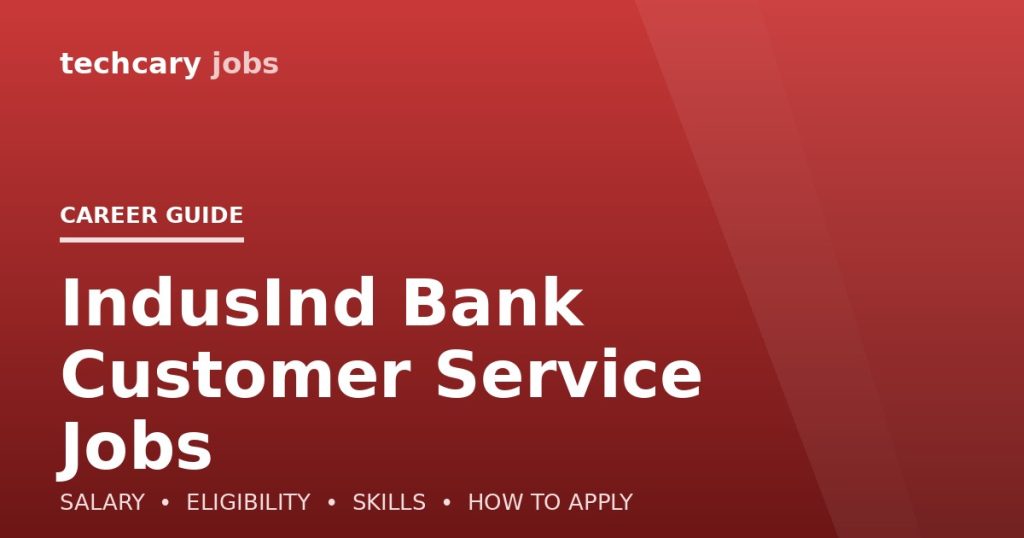 IndusInd Bank Customer Service Jobs in India 2026 IndusInd Bank Customer Service Jobs in India 2026