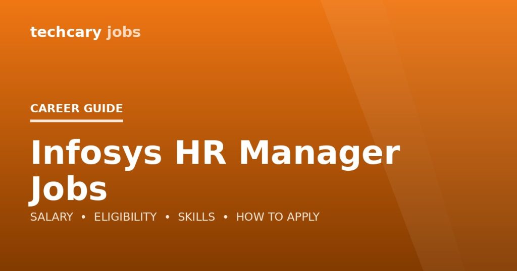Infosys HR Manager Jobs in India 2026