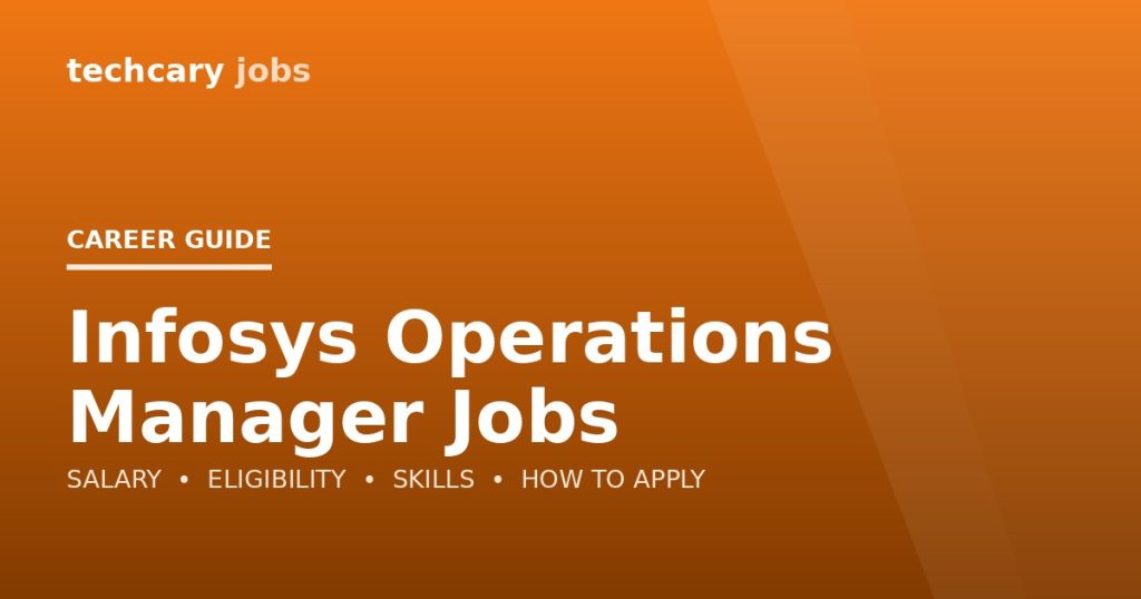Infosys Operations Manager Jobs in India 2026 Infosys Operations Manager Jobs in India 2026