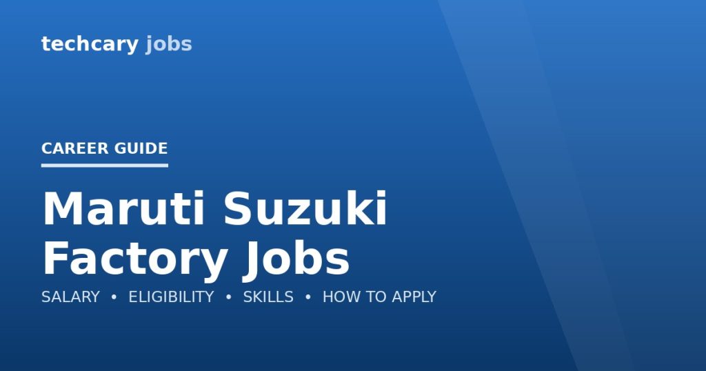 Maruti Suzuki Factory Jobs in India 2026