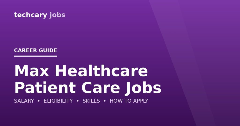 Max Healthcare Patient Care Jobs in India 2026