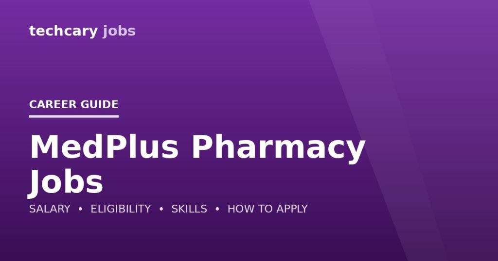 MedPlus Pharmacy Jobs in India 2026