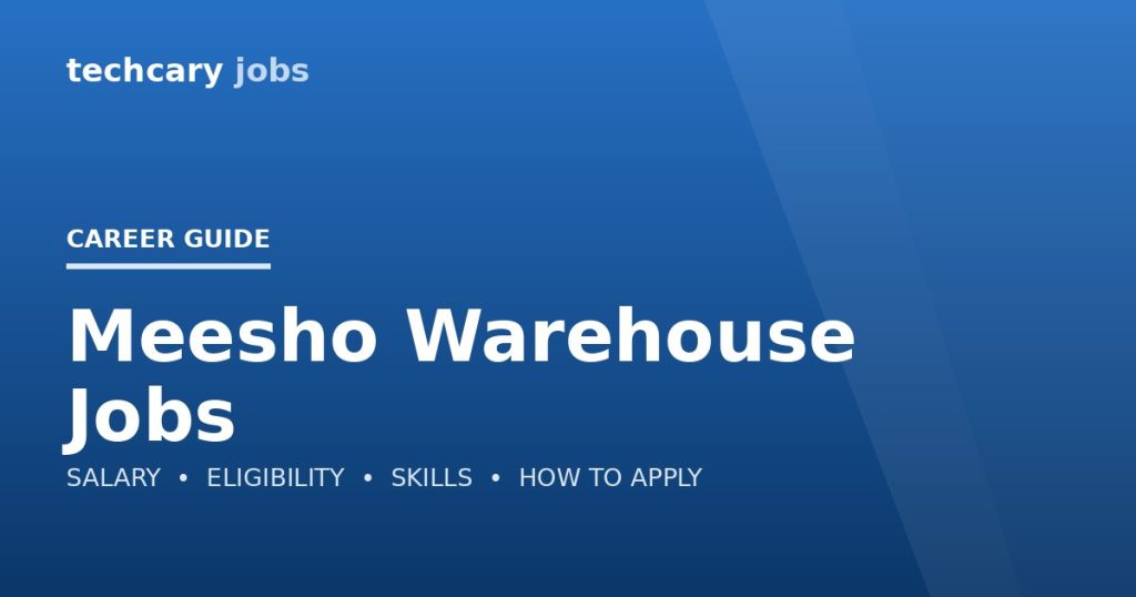 Meesho Warehouse Jobs in India 2026