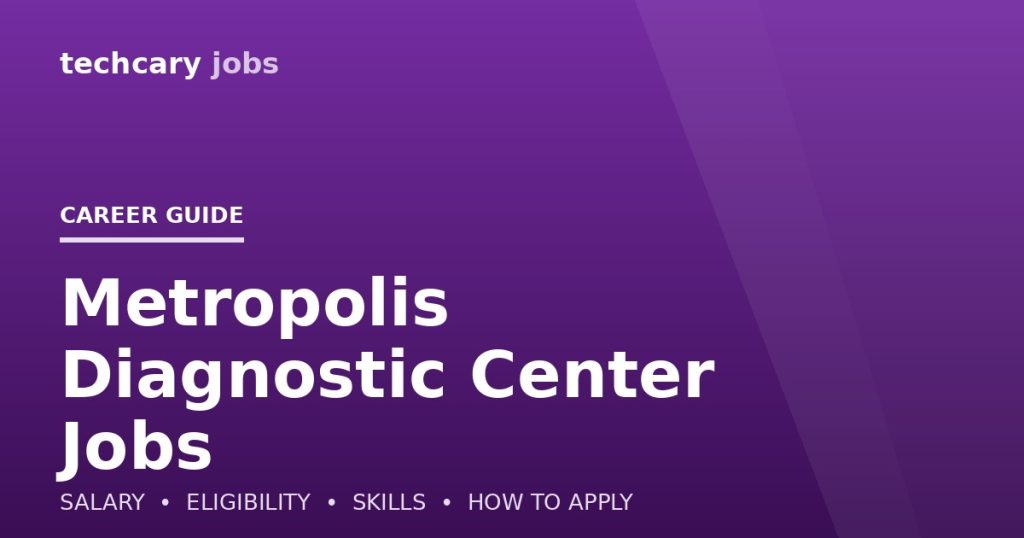 Metropolis Diagnostic Center Jobs in India 2026