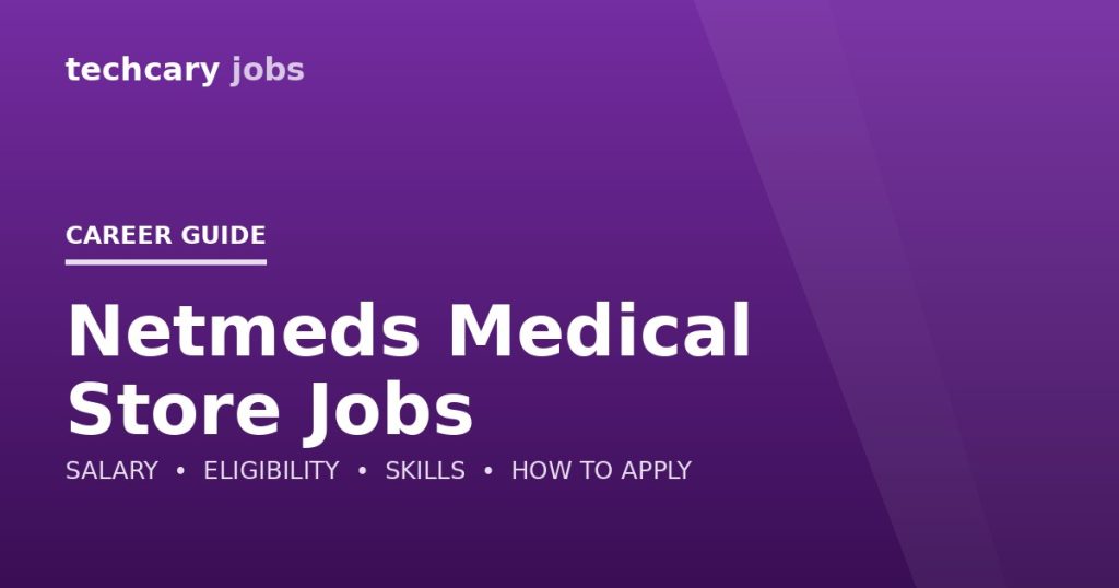 Netmeds Medical Store Jobs in India 2026