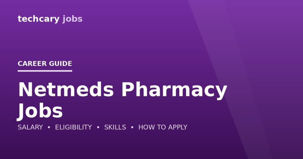 Netmeds Pharmacy Jobs in India 2026