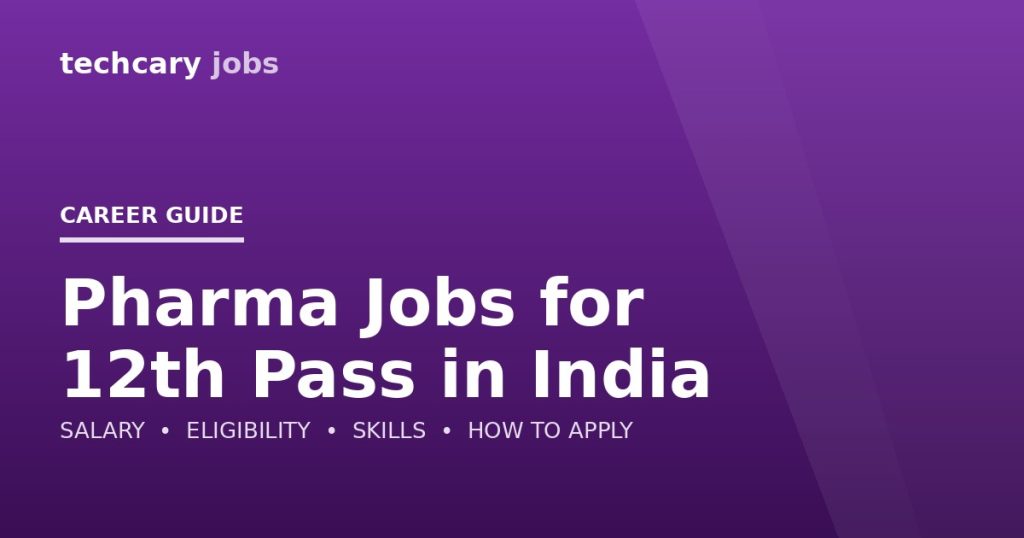 Pharma Jobs for 12th Pass in India 2026 Pharma Jobs for 12th Pass in India 2026