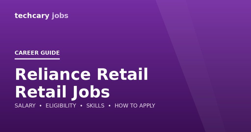 Reliance Retail Retail Jobs in India 2026