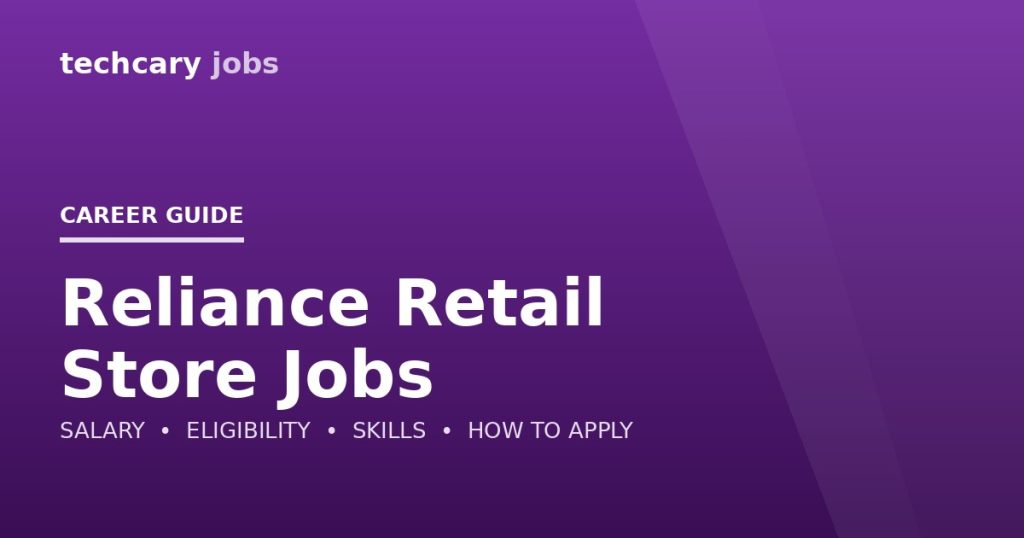 Reliance Retail Store Jobs in India 2026