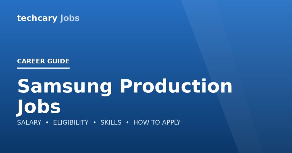 Samsung Production Jobs in India 2026 Samsung Production Jobs in India 2026