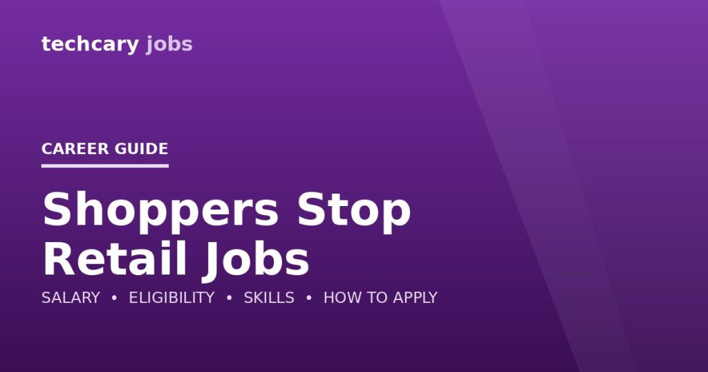 Shoppers Stop Retail Jobs in India 2026