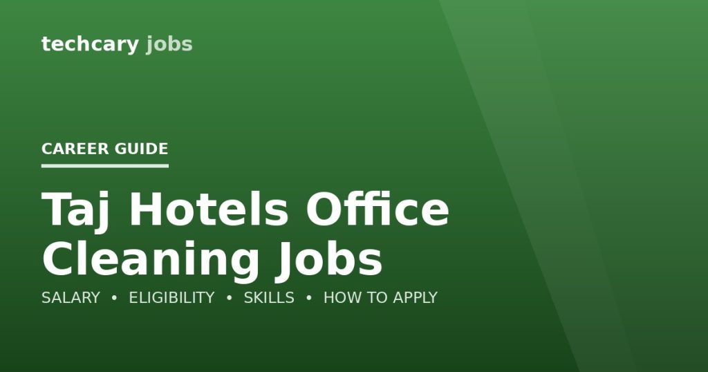 Taj Hotels Office Cleaning Jobs in India 2026