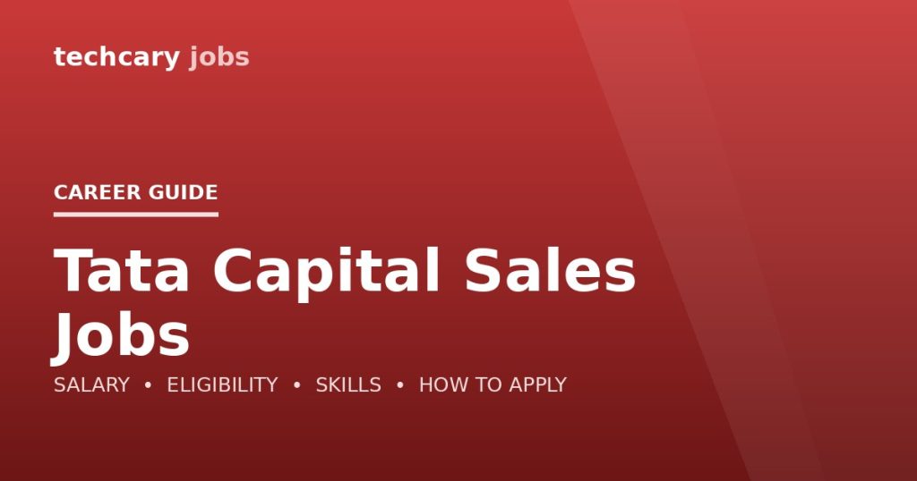 Tata Capital Sales Jobs in India 2026