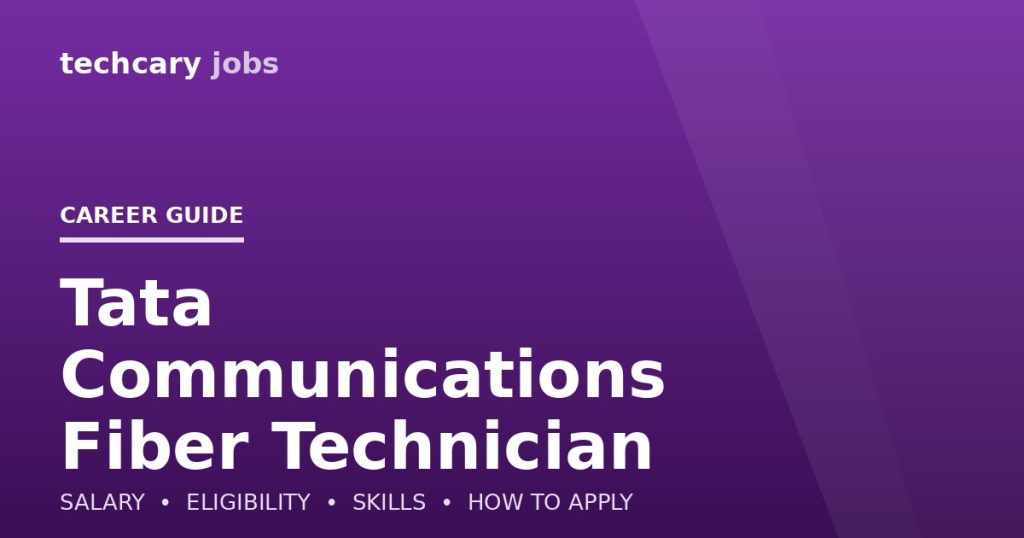 Tata Communications Fiber Technician Jobs in India 2026